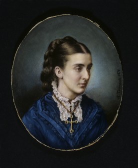 ALBINIA GIBBS a miniature by Antonio Tomasich y Haro, 1876, at Tyntesfield, North Somerset